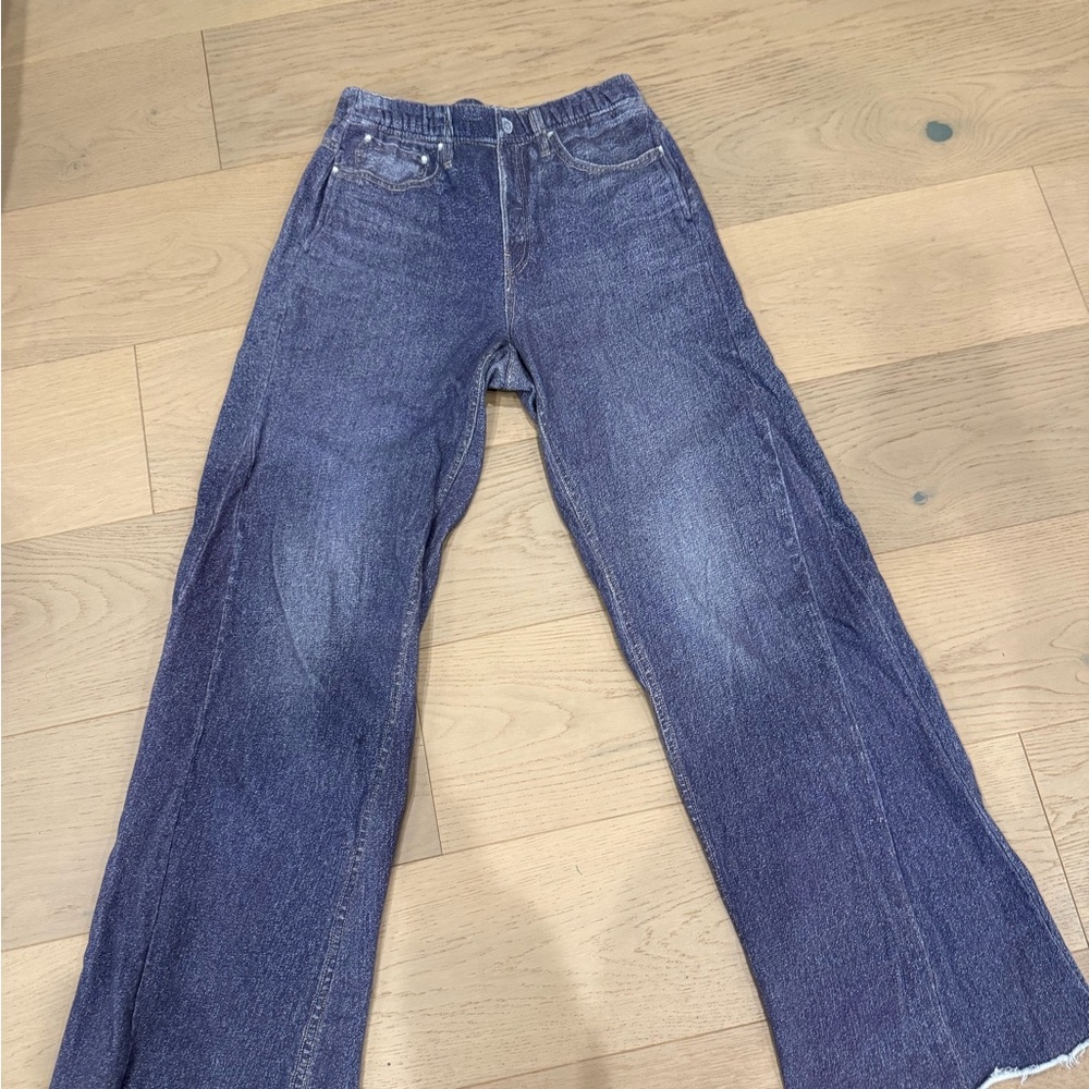 Elan Indigo Pull-On Wide Leg Jeans - Indigo